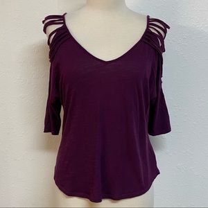 BNWT Naked Zebra Cold Shoulder 3/4 Sleeve Top